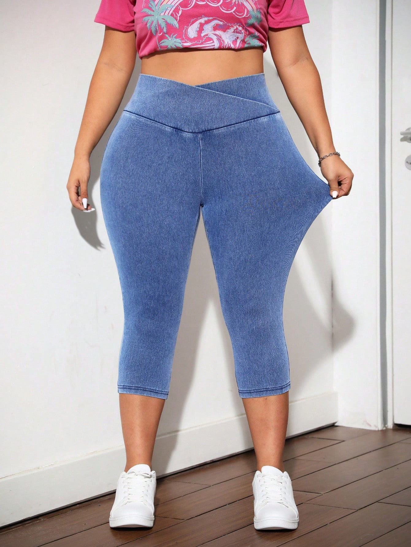 Plus Size Skinny Casual Capri Jeans