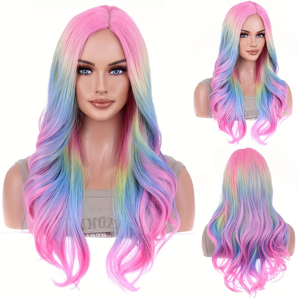 Long Curly Ombre Color Synthetic Wig