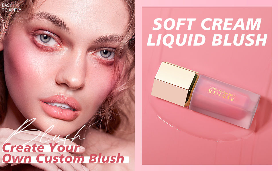 KIMUSE Soft Cream Blush Makeup, Liquid Blush for Cheeks, Weightless, Long-Wearin
