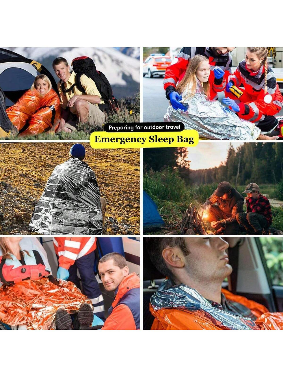 Portable Waterproof Emergency Survival Sleeping Bag Outdoor Ed Camping Gear