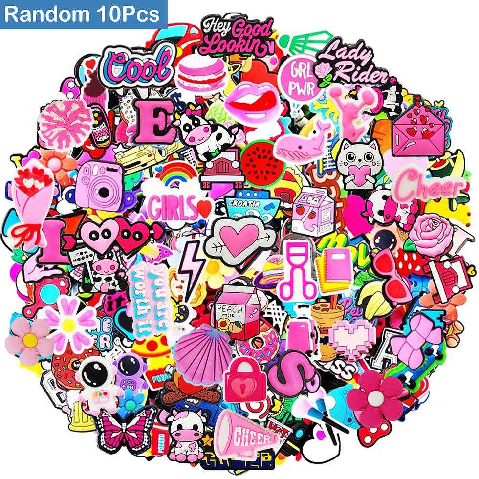 Random 30Pcs Shoe Charms for Croc Sandals, PVC Shoe Decorations Accessories for