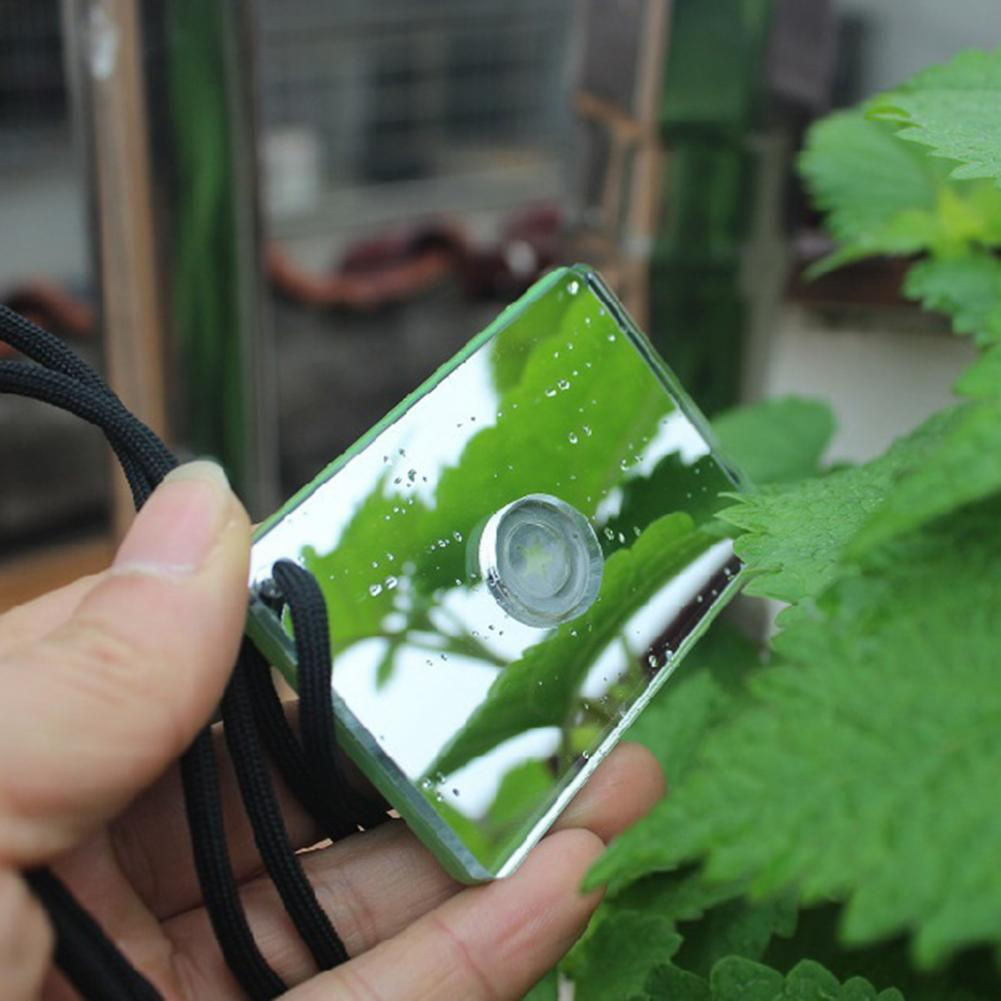 Signal Mirror with Compass Whistle Lanyard