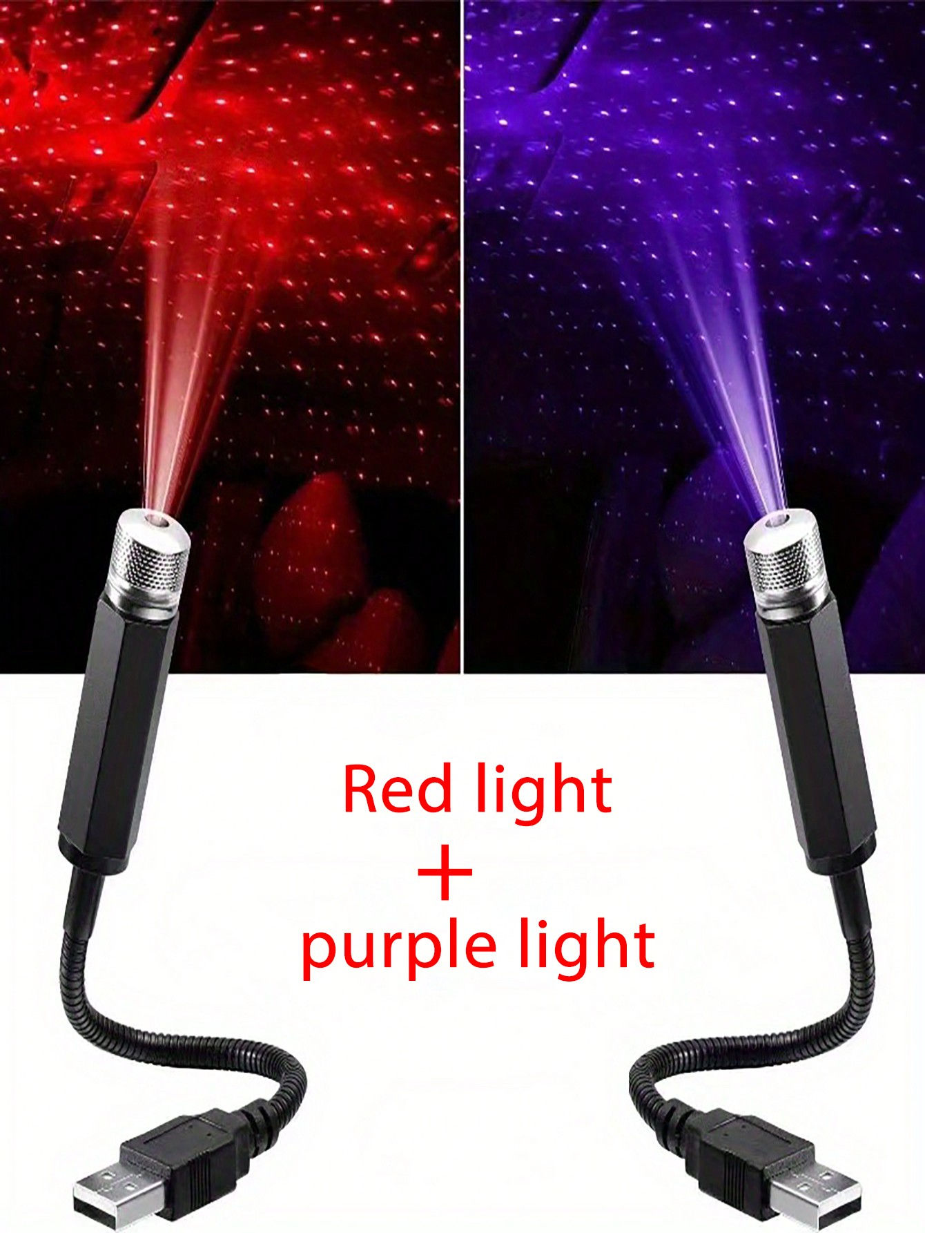 Starry Sky Night Light, Romantic LED USB Galaxy Star Projector Lamp For Car