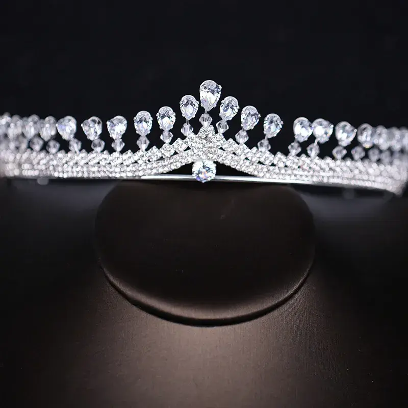 Shiny Party Tiara Clear Crystals Austrian King Queen Crown Wedding Bridal Crown