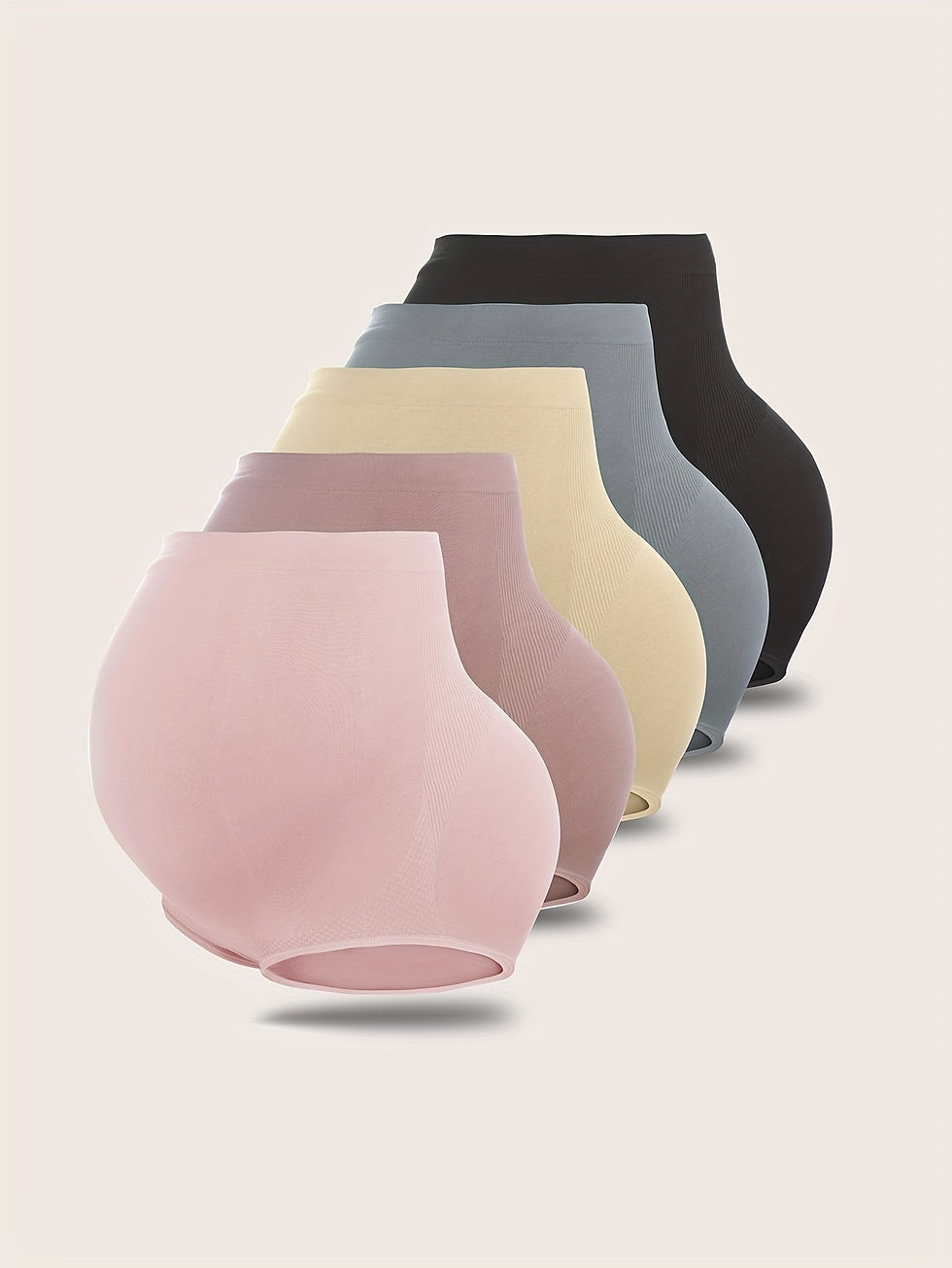 Women's Maternity 5Pcs High Waist Underwear, Solid Breathable Highly Stretchy