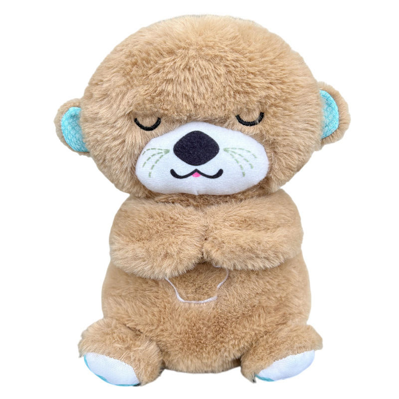 Breathing Bear Baby Soothing Otter Plush Doll Toy Baby Kids Soothing Music S