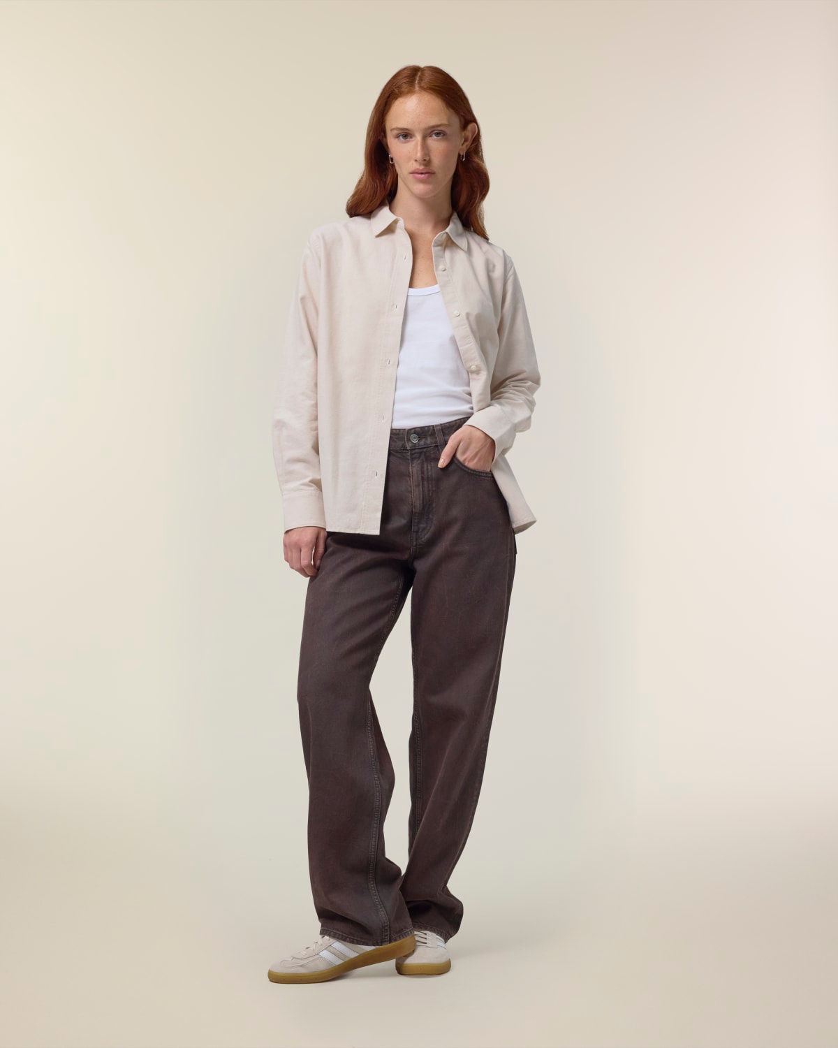 Overhemd Stella Oxford - Beige Oxford