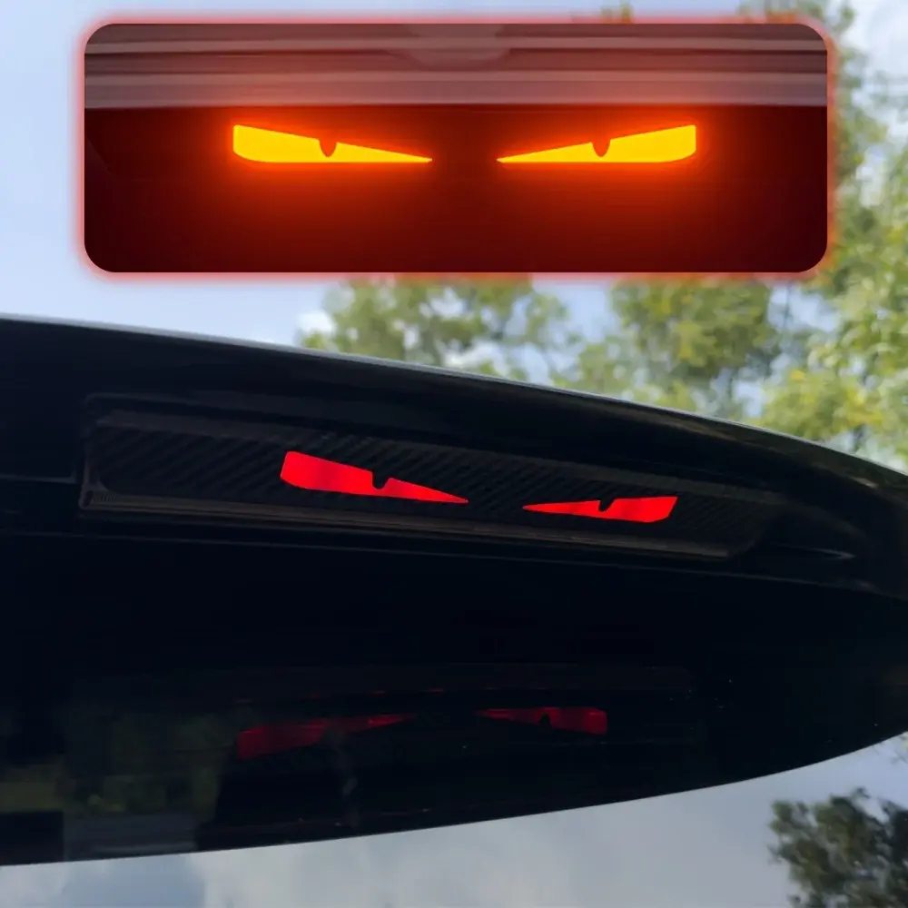 Monster Eyes Car Rear Light Sticker - Cartoon Devil Eyes Tail Light Decal, Carbo
