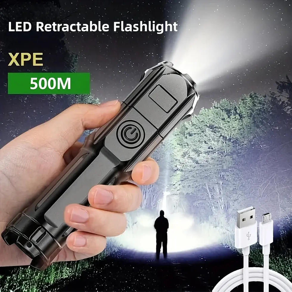 Miniatura: Powerful LED Flashlight Rechargeable USB Waterproof Zoom Fishing Hunting Camping