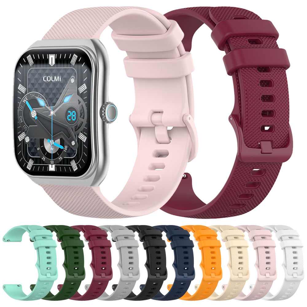 20mm 22mm Silicone Strap For COLMI M42 V76 P86 P82 P76 C81 I31 i28 Ultra Band Fo