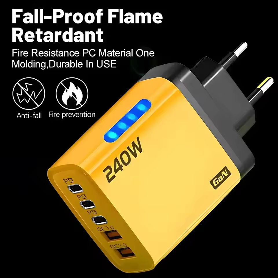 Miniatura: 240W GaN 5 in 1 Fast Charging Phone Charger USB C Charger Power Adapter Type C E