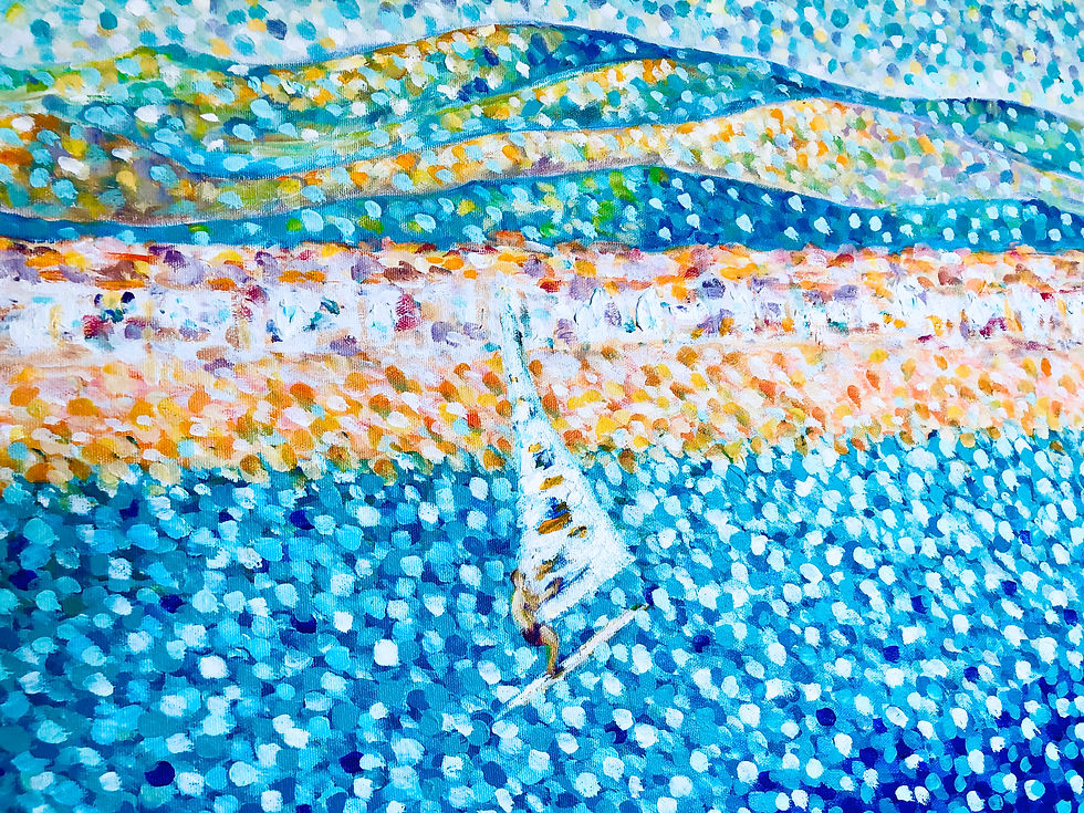 Miniature : Altafulla, Spain - Mediterranean Seascape - painting detail