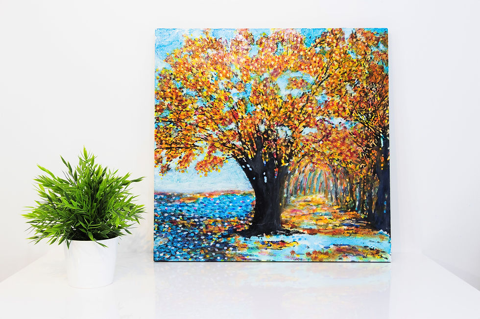 Miniature : Arbre à l'automne en bord de rivière
