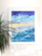 View in context of seascape painting - Beach in Coma Ruga, Spain - ArtStudio29