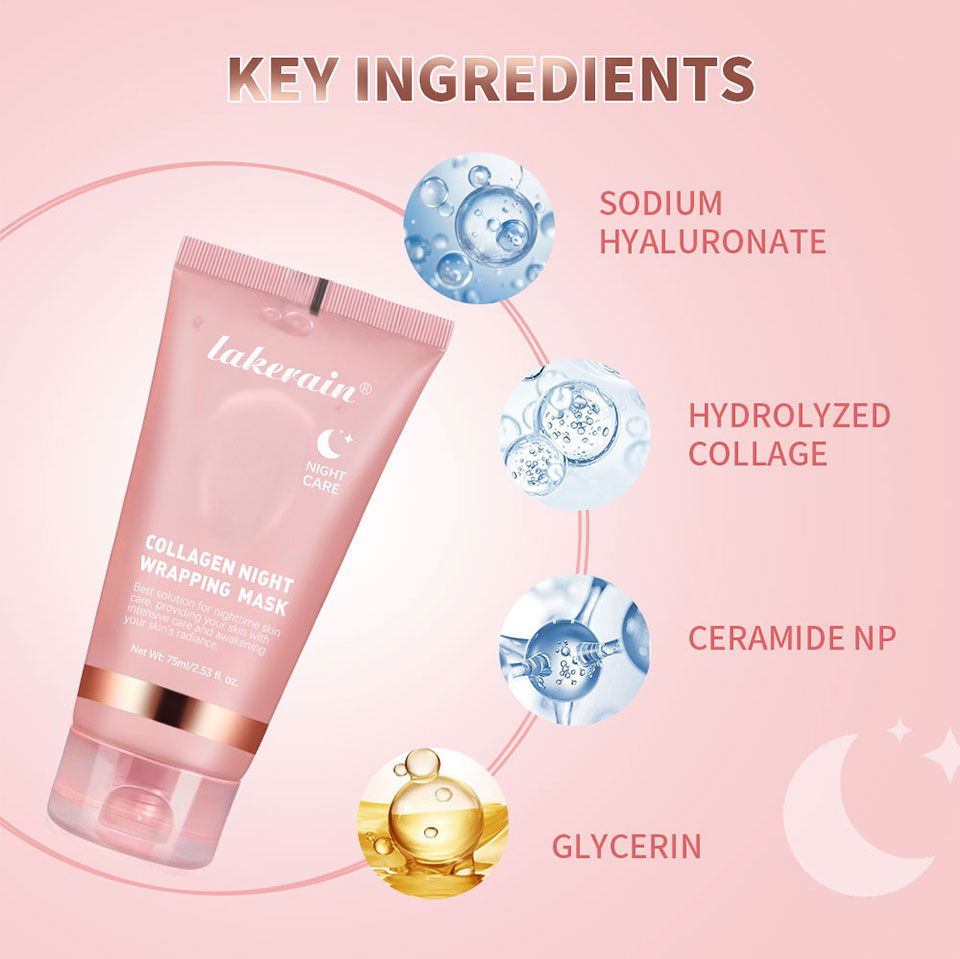 Thumbnail: Collagen Facial Mask And Brush Set Rejuvenates Moisturizes Brightens Skin For Gl