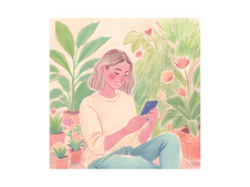 Woman looking at her phone