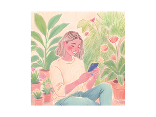 Woman looking at her phone