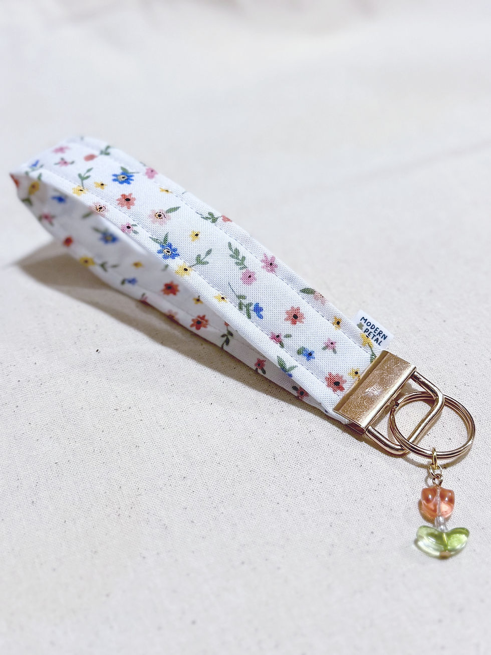 Quilted Floral Key Fob