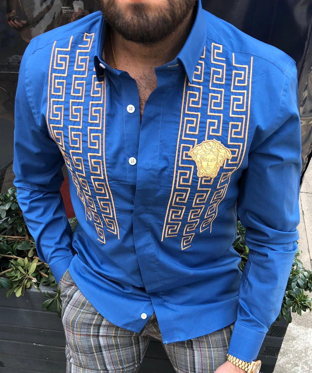 Blue First hand Turkish designer shirt