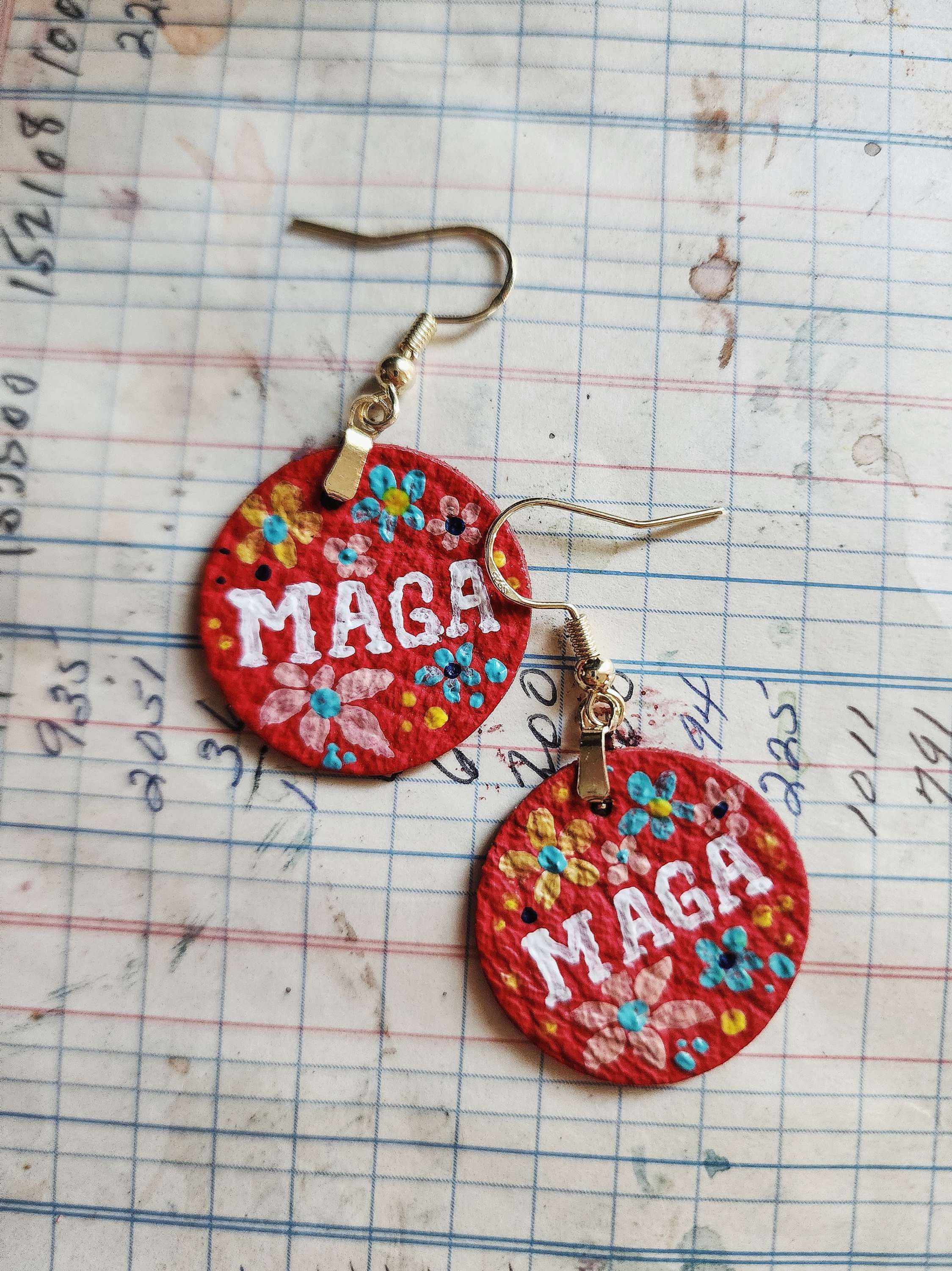 Floral MAGA Earrings / Ready-to-ship 