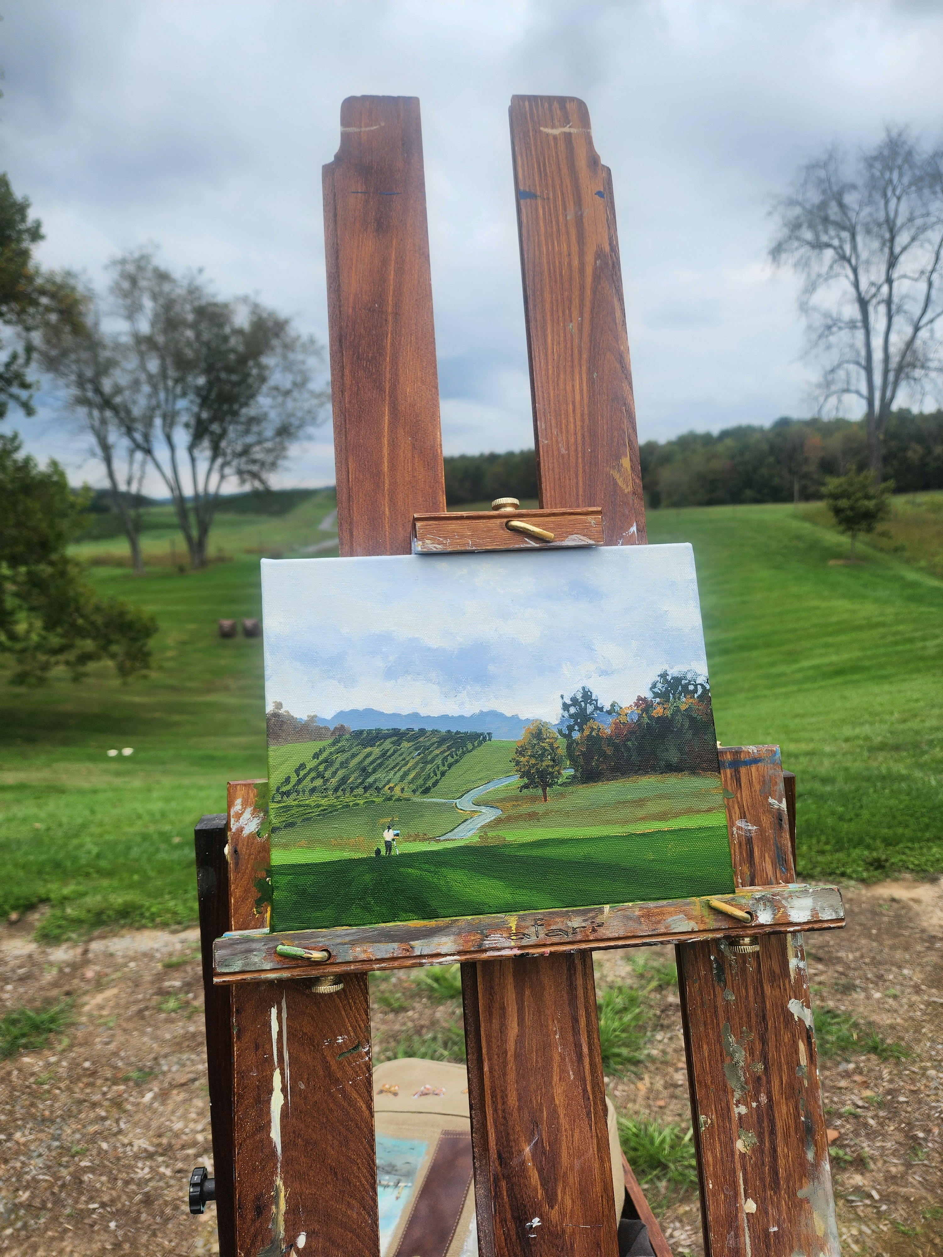 Autumn Artist / Plein Air Acrylic on deep Canvas / 8x10