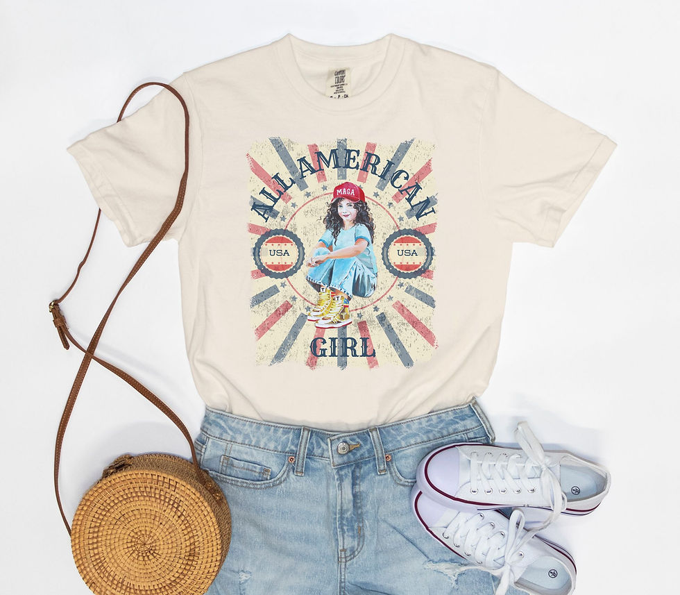 Thumbnail: All American MAGA Girl Tee / Womens Patriotic Shirt
