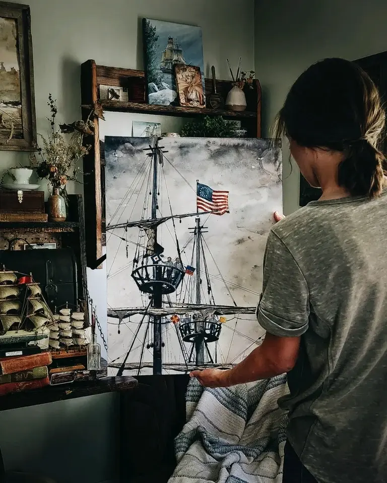 We Are Q / Watercolor Patriotic Painting