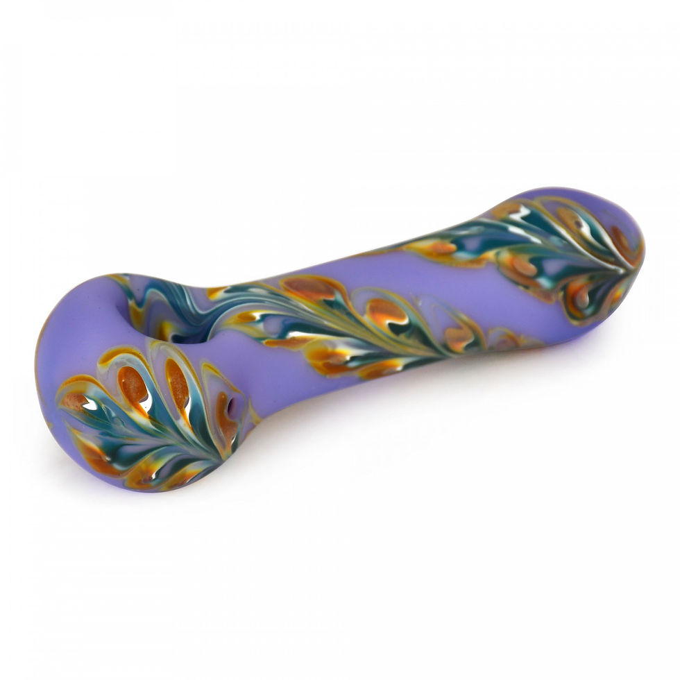 Thumbnail: RED EYE GLASS® 4.5" Frosted Purple 1/2 Paisley Hand Pipe
