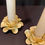 Thumbnail: 2 Off White Metal Rose Candle Holders