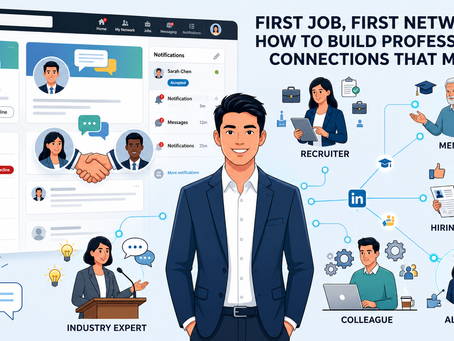 Student building a professional LinkedIn network by connecting with recruiters.