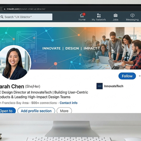 Professional LinkedIn profile with a high-quality profile photo and a custom banner showing how to create a strong first impression for recruiters.