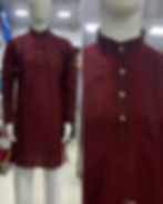 Maroon Kurta Pyjama for Men Front View