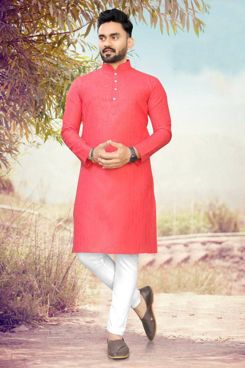 Thumbnail: Pink Festive Special Kurta for Men