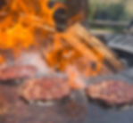 smash burger on the grill