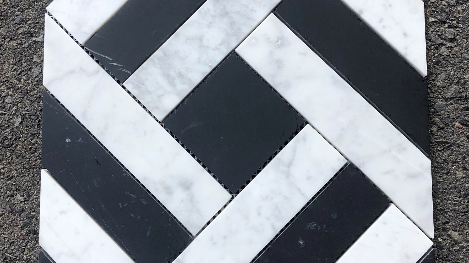 Black and White Geometric Marble Mosaic | marblemosaics