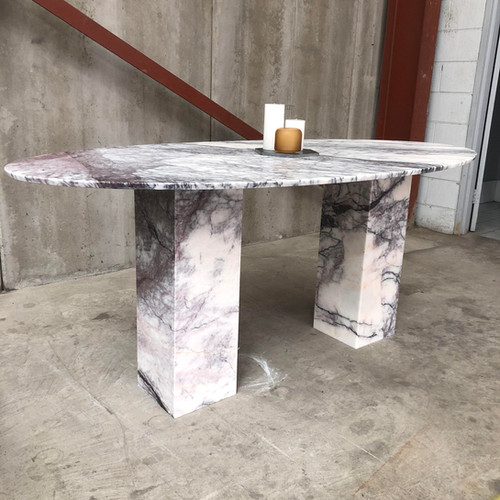 New York Marble Ellipse Dining Table Styled In Stone