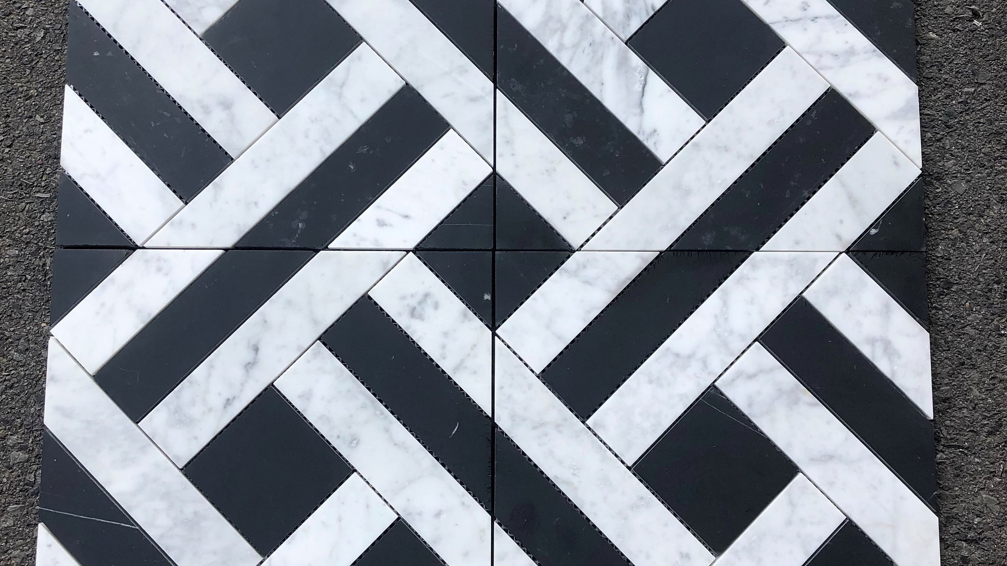 Black and White Geometric Marble Mosaic marblemosaics