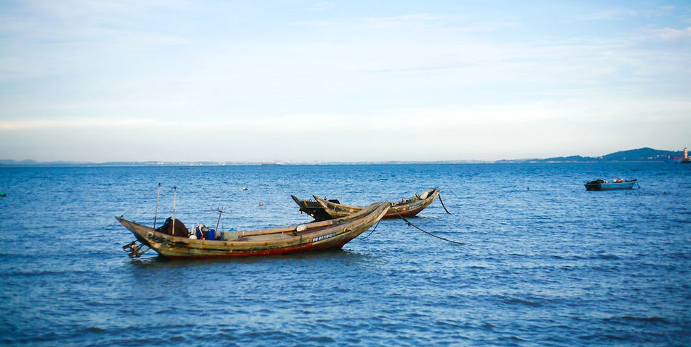 Fishing boats in Xiamen, China by Chunry