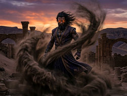 Jinn appearing amidst a sandstorm