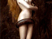 Lilith, a demoness in Hebrew mythology with a serpent