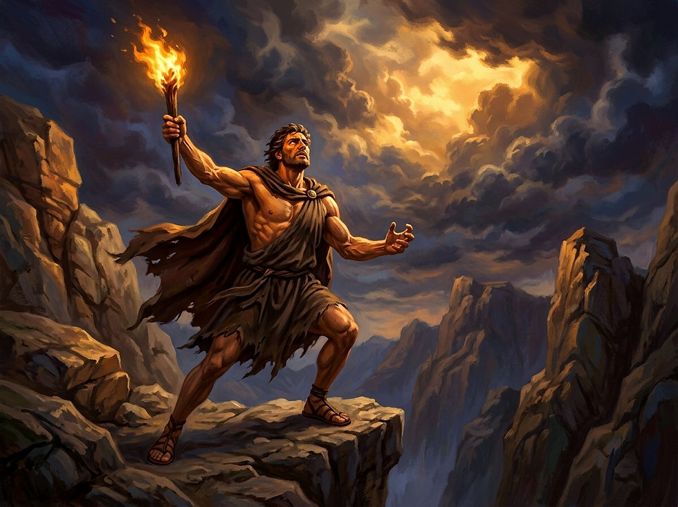 Prometheus with stolen fire