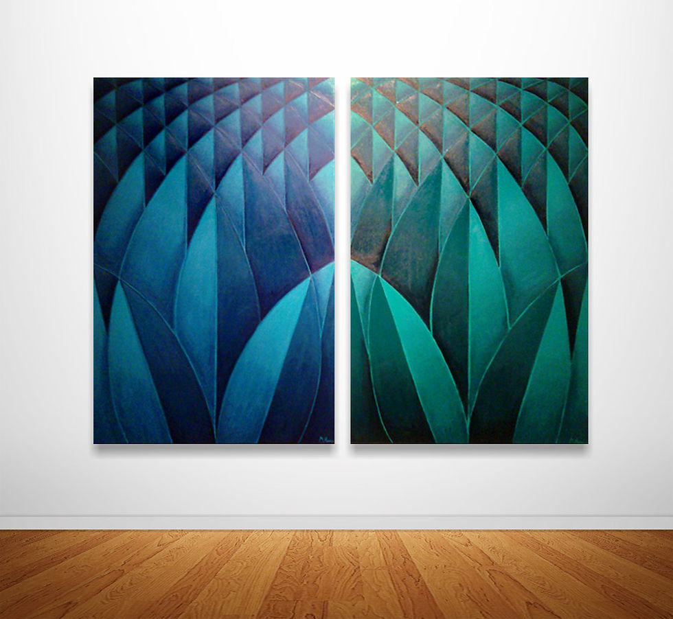 "Fragmentos azul e verde" 