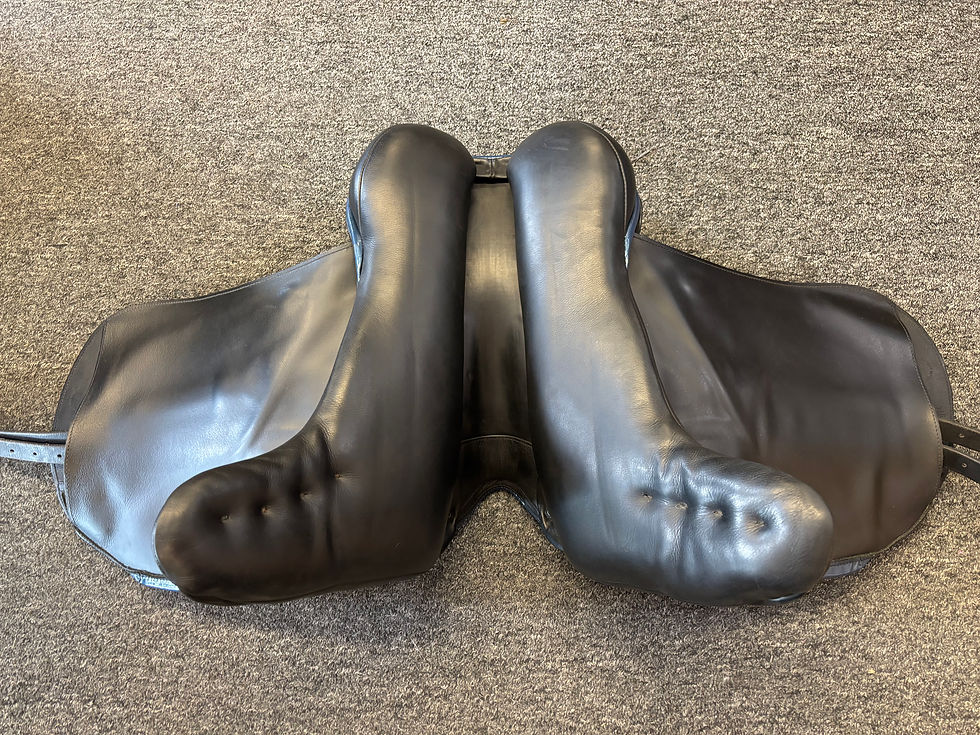 Thumbnail: Hastilow & Sons Berkeley Monoflap Dressage 17" Black with Blue Welt