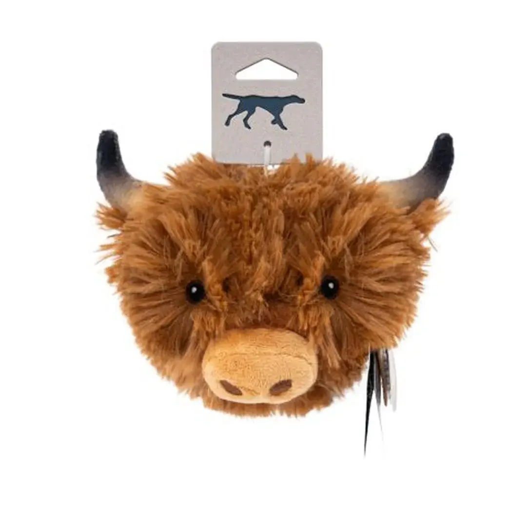 Tall Tails Highland Cow Head 2 in 1 Fetch Ball Dog Toy