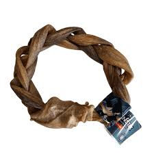 A Dogginstix Braided Lamb Collagen Ring, a natural chew treat for dogs that promotes joint health, available at CHOW Bella