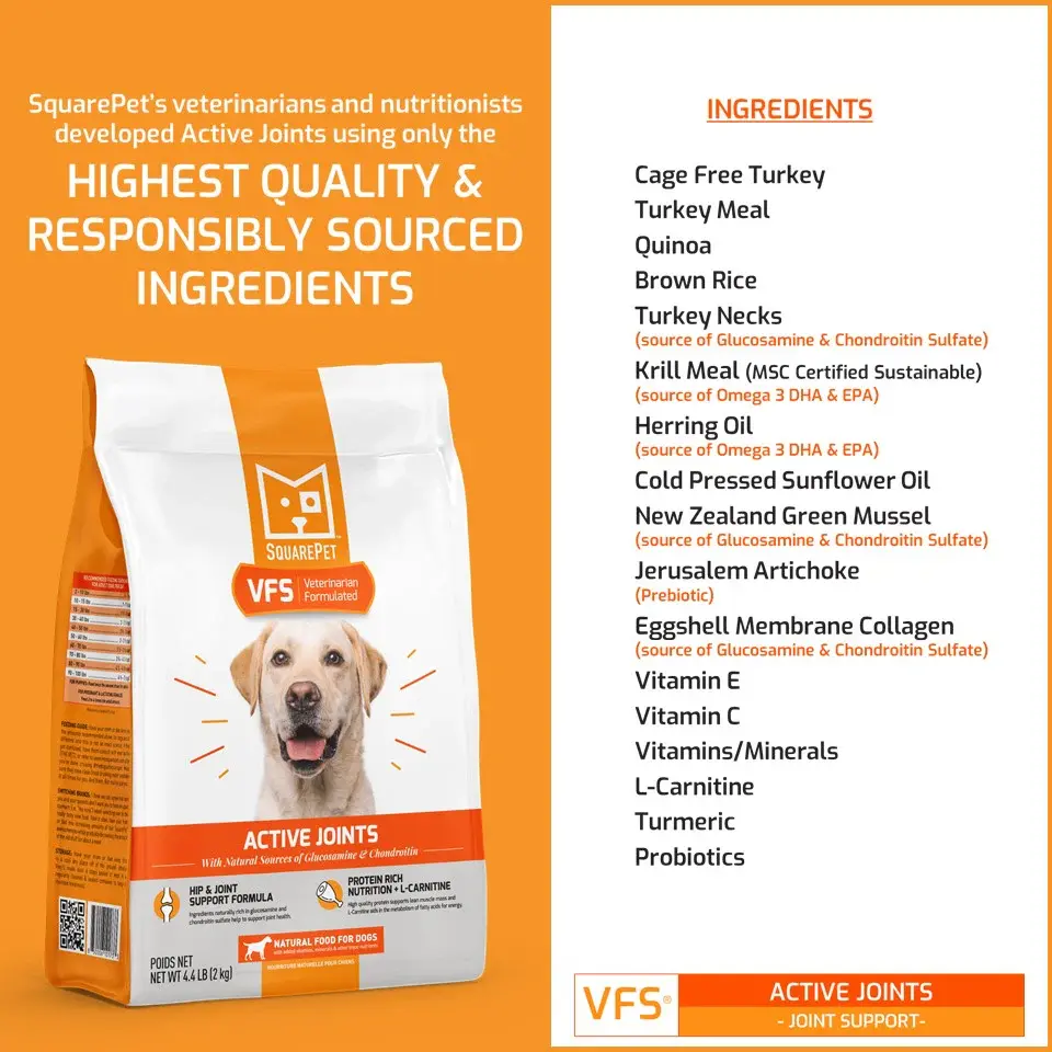 Thumbnail: Image of Square Pet Active Joints Formula, a premium diet designed to support joint health and mobility in pets