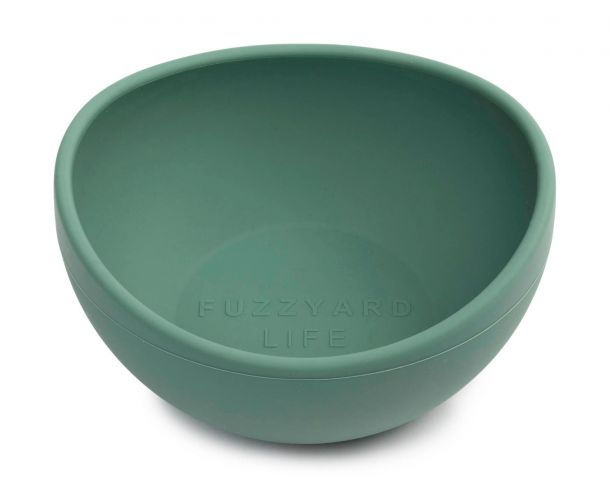 Silicone dog bowls in Fuzzyard branding, designed for easy feeding and cleaning, suitable for dogs of all sizes.