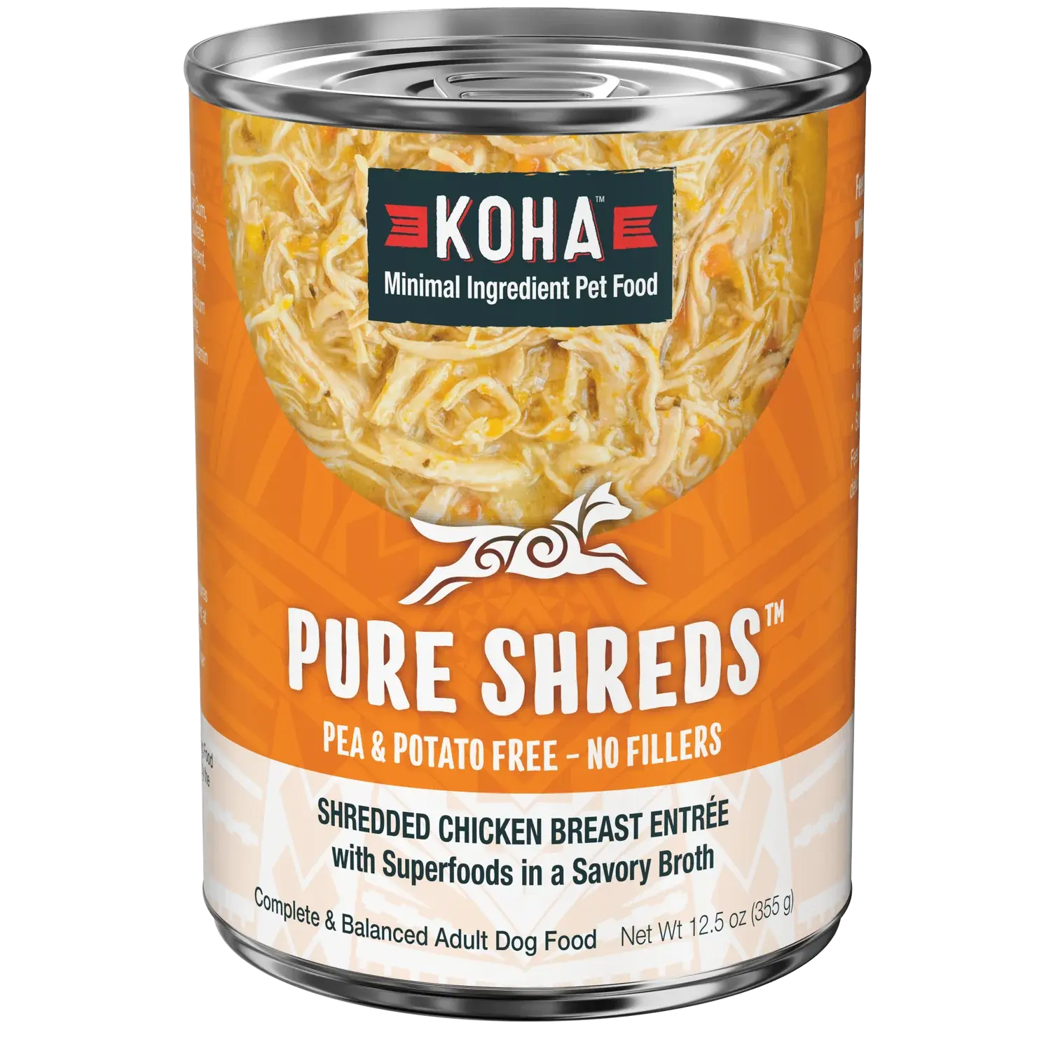 Koha Shredded Chicken canned dog food - tender and nutritious meal for dogs.