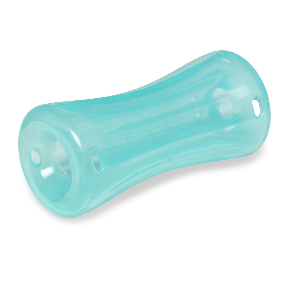 Thumbnail: The Totally Pooched Stuff'n Shake Barrel, a fun and interactive dog toy designed for treat-dispensing, chewing