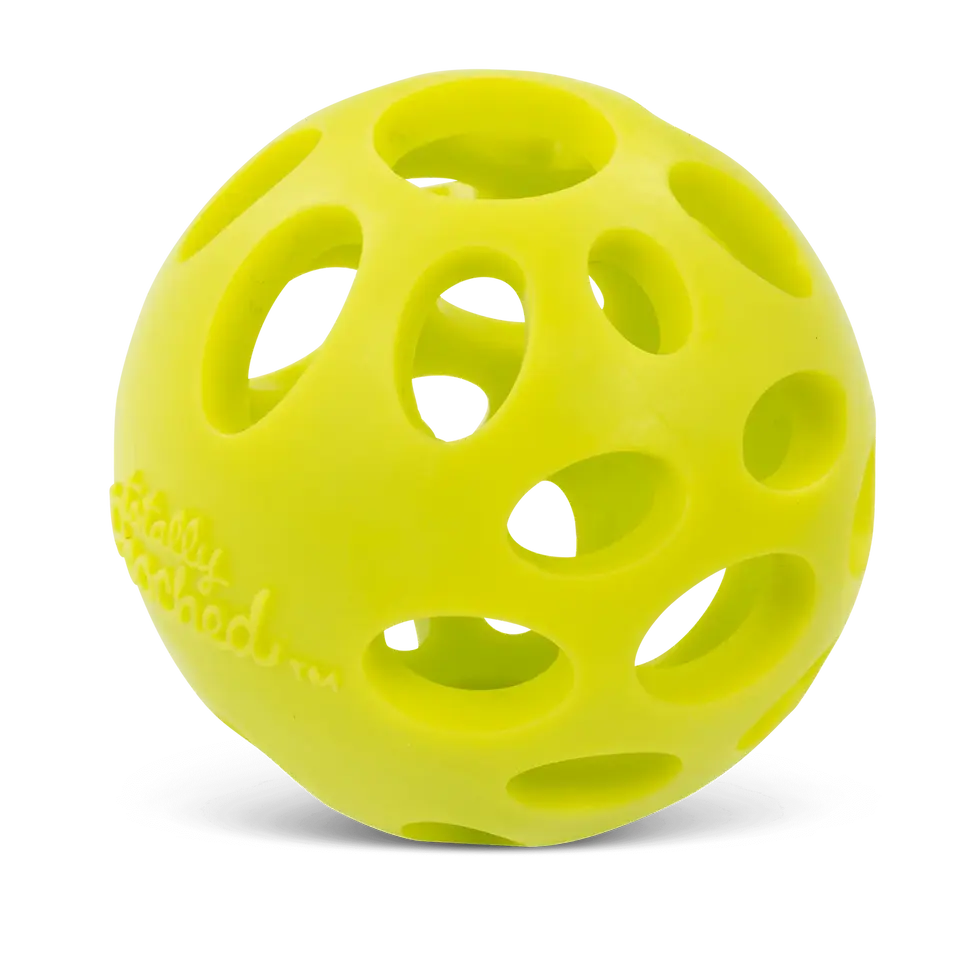 Thumbnail: Totally Pooched Huff n' Puff Ball, durable and squeaky dog ball designed for fetch and interactive play.